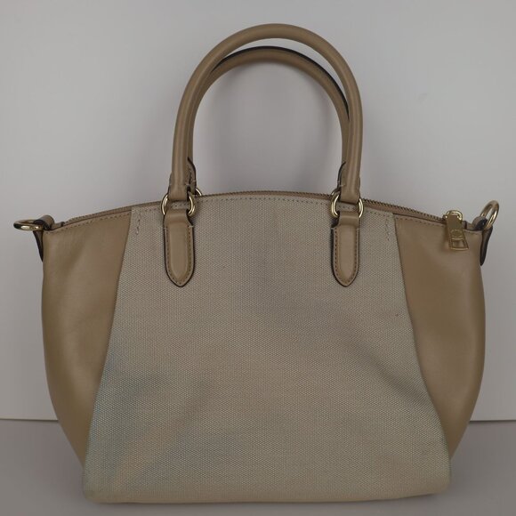 Coach Badge Jacquard Elise Satchel Chalk Taupe - Picture 7 of 16